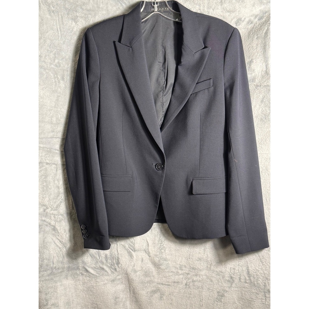 Theory Gabe Blazer Black wool blend one‎ button Women Size XS light black